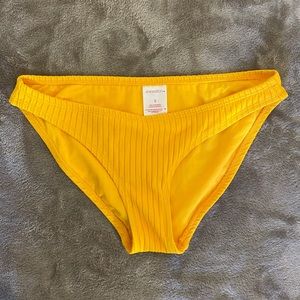 Yellow Ribbed Bikini Bottoms